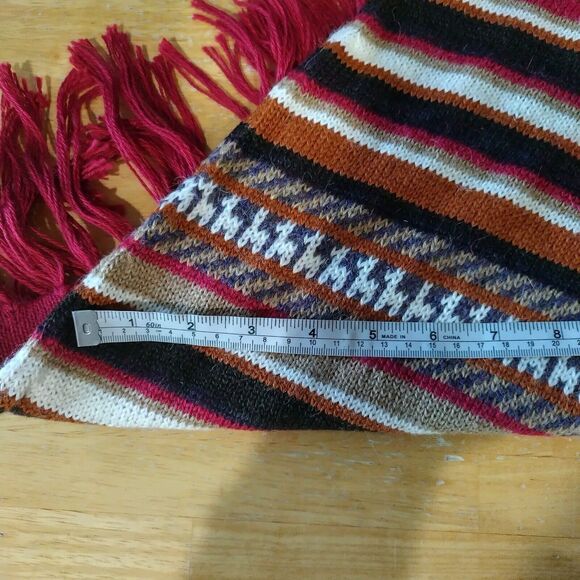 Inka Tradition Baby Alpaca Handmade in Peru Poncho One Size Small red brown - Picture 9 of 12